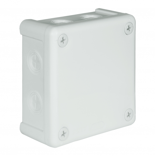 PUSZKA NATYNK 98X98X42MM BEZ ZACISKÓW DEKIEL NA 4 WKRĘTY IP55 BIAŁY VP 042-01 - 61.143 - ELEKTROPLAST OPATÓWEK