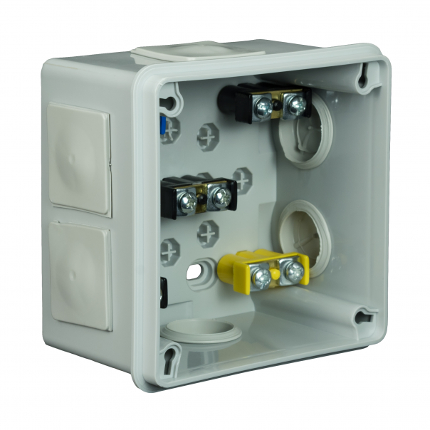 PUSZKA N/T 98X98X65MM IP55 Z ZACISKAMI DEKIEL NA 4 WKRĘTY POPIEL VP 043-53. - 61.152 - ZAKŁAD PRODUKCYJNO - HANDLOWY "ELEKTRO-PLAST" SPÓŁKA Z OGRANICZONĄ ODPOWIEDZIALNOŚCIĄ