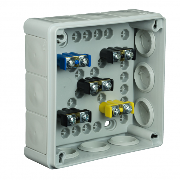 PUSZKA N/T 118X118X46 IP55 Z ZACISKAMI DEKIEL NA 4 WKRĘTY POPIEL VP 051-53. - 61.158 - ZAKŁAD PRODUKCYJNO - HANDLOWY "ELEKTRO-PLAST" SPÓŁKA Z OGRANICZONĄ ODPOWIEDZIALNOŚCIĄ