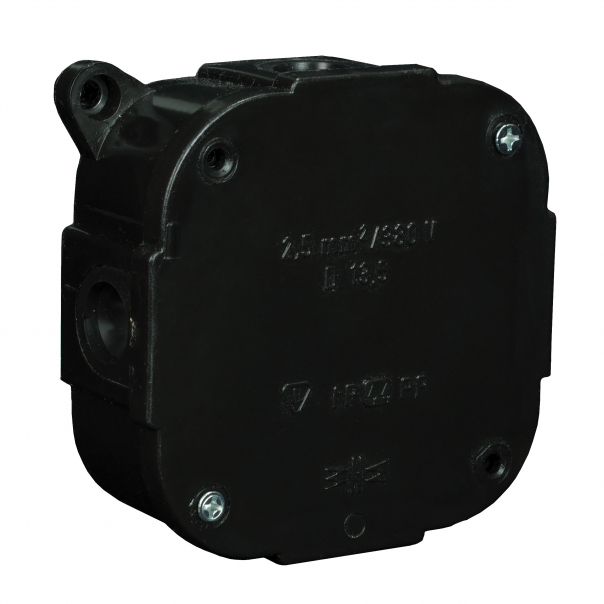 PUSZKA N/T 88X88X40MM IP44 400V CZARNA VP 074-05. - 61.174 - ZAKŁAD PRODUKCYJNO - HANDLOWY "ELEKTRO-PLAST" SPÓŁKA Z OGRANICZONĄ ODPOWIEDZIALNOŚCIĄ