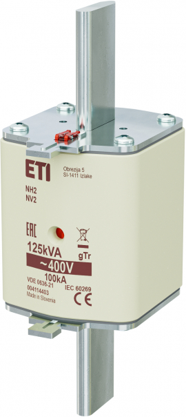WKŁADKA TOPIKOWA NH - TRANSFORMATOROWA NH2 GTR 180A/400V 125KVA - 004114403 - ETI