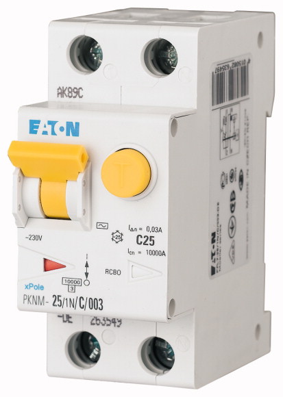 WYŁĄCZNIK NADPRĄDOWY Z CZŁONEM RÓŻNICOWYM 1+N-BIEGUNOWY PKNM-25/1N/B/003-MW.  - 236265 - EATON