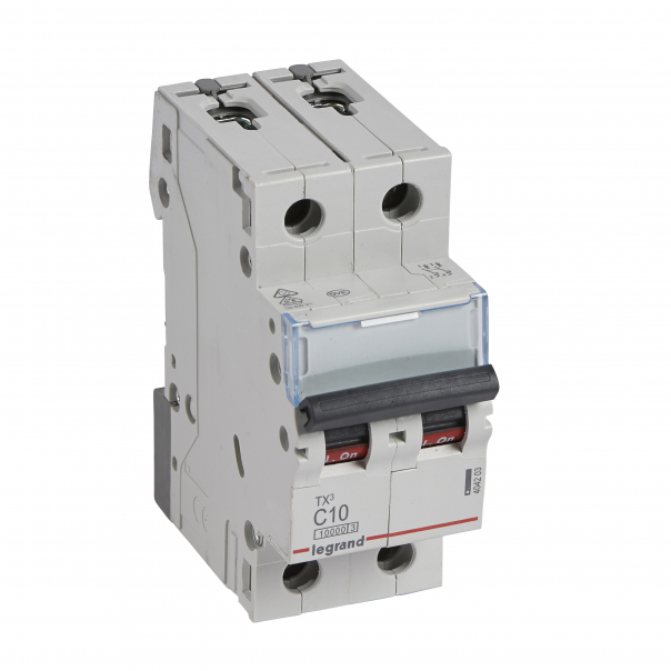 WYŁĄCZNIK NADPRĄDOWY C 10A 2-POLOWY CHARAKTERYSTYKA C SERII TX3 S 312 - 404203 - LEGRAND