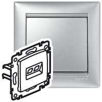 GNIAZDO TELEINFORMATYCZNE 1XRJ11+1XRJ45 KAT.6 UTP ALUMINIUM VALENA - 770280 - LEGRAND