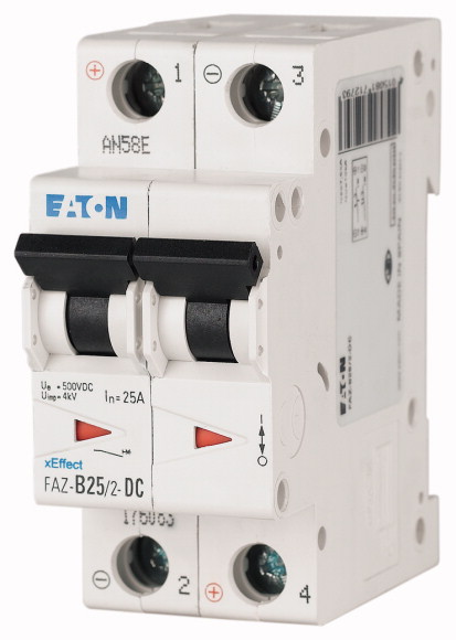 WYŁĄCZNIK NADPRĄDOWY 2-BIEGUNOWY FAZ-B4/2-DC. - 176077 - EATON