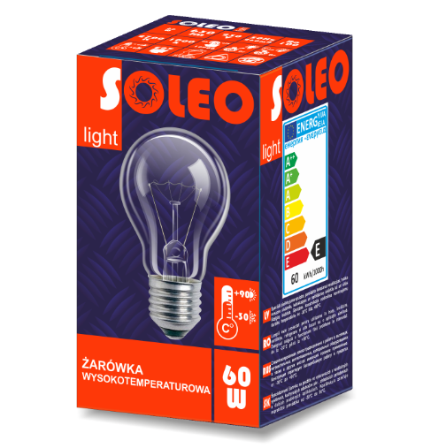 ŻARÓWKA WYSOKOTEMPERATUROWA E27 A55 40W GSL SOLEO - WST-2621 - HELIOS żarówki
