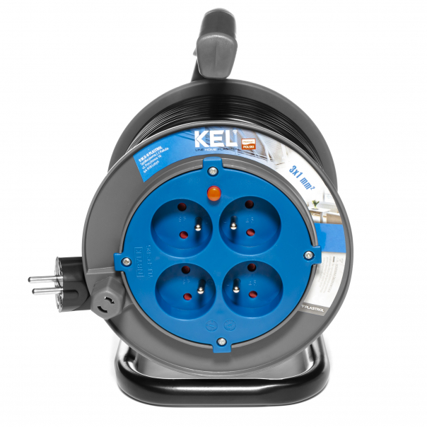 PB-HOME/15M/3X1/H03VV-F Przedłużacz bębnowy domowy HOME LINE IP20 4x2p+Z, 10A 2300W, przewód 3x1 mm H03VV-F-czarny - PB-HOME/15M/3X1/H03VV-F - PLASTROL