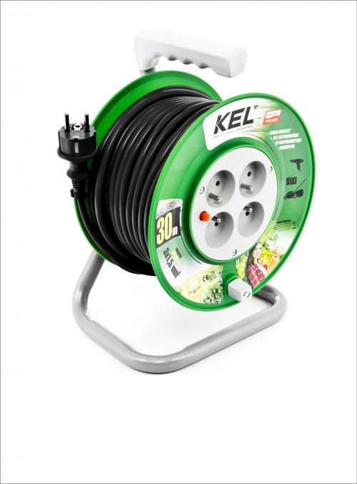 PRZEDŁUŻACZ BĘBNOWY STANDARD LINE 25MB H05VV-F CZARNY 3X1,5 IP44 4 GNIAZDA ZE STYKIEM OCHRONNYM 230V - PB-ST/S/25M/3X1,5/H05VV-F CZARNY - PLASTROL