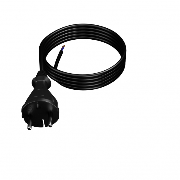 PP-21/4M/2X1/H07RN-F/CZARNY Przewód przyłączeniowy narzędziowy, gumowy z wtyczką prostą 2x1 H07RN-F (guma) - PP-21/4M/2X1/H07RN-F/CZARNY - PLASTROL