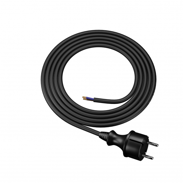 PP-40H/2M/2X1,5/H07RN/CZARNY Przewód przyłączeniowy narzędziowy, gumowy z wtyczką prostą IP44 2x1,5 H07RN-F - PP-40H/2M/2X1,5/H07RN/CZARNY - PLASTROL