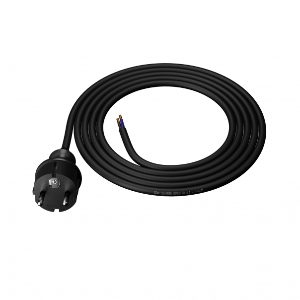 PP-40H/2M/3X1,5/H05RR/CZARNY Przewód przyłączeniowy narzędziowy, gumowy z wtyczką prostą IP44 3x1,5 H05RR (guma) - PP-40H/2M/3X1,5/H05RR/CZARNY - PLASTROL