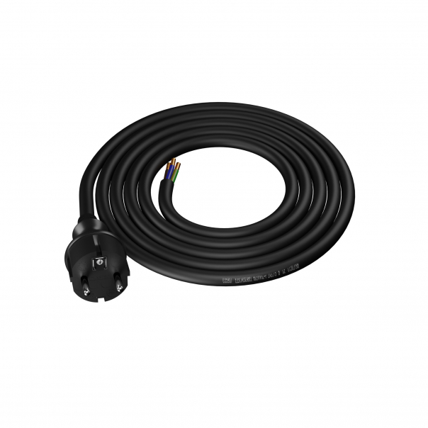 PP-40H/2M/3X2,5/H05RR/CZARNY Przewód przyłączeniowy narzędziowy, gumow z wtyczką prostą IP44 3x2,5 H05RR (guma) - PP-40H/2M/3X2,5/H05RR/CZARNY - PLASTROL