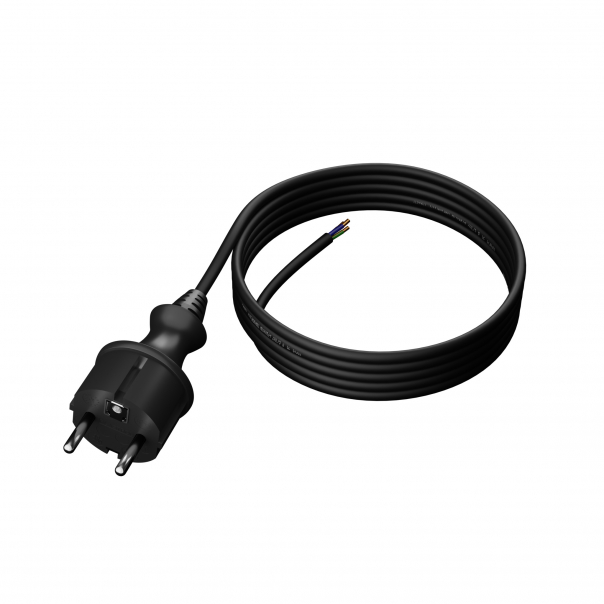 PP-40H/3M/3X1/H07RN/CZARNY Przewód przyłączeniowy narzędziowy-gumowy z wtyczką prostą IP44 3x1 H07RN-F - PP-40H/3M/3X1/H07RN/CZARNY - PLASTROL