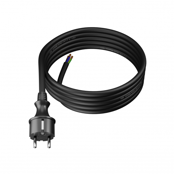 PP-40H/3M/3X2,5/H05RR/CZARNY Przewód przyłączeniowy narzędziowy, gumow z wtyczką prostą IP44 3x2,5 H05RR (guma)  - PP-40H/3M/3X2,5/H05RR/CZARNY - PLASTROL