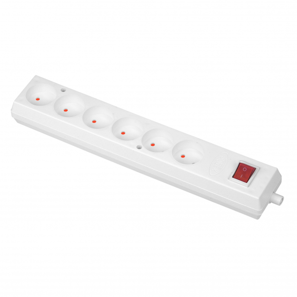 GNIAZDO PRZENOŚNE SZEŚCIOKROTNE 16A, 250V CZARNY - GN-660WS CZARNY - PLASTROL