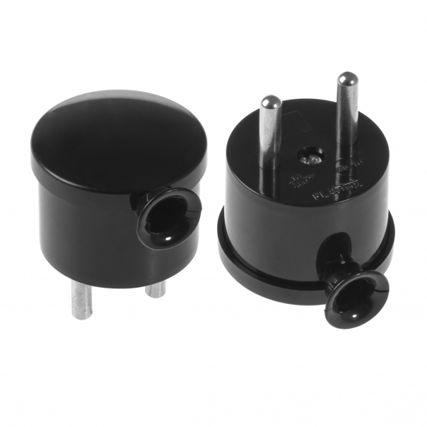 WTYCZKA KĄTOWA ROZBIERALNA "MINI", 2P 16A, 250V CZARNY - WT-10 CZARNY - PLASTROL