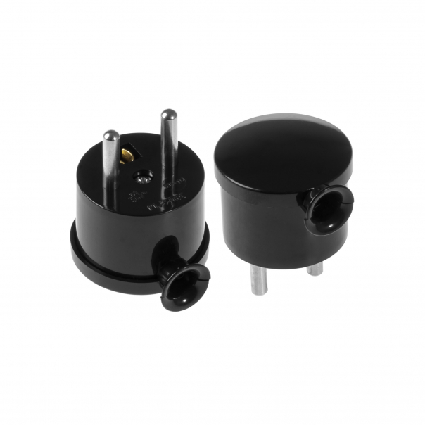 WTYCZKA KĄTOWA ROZBIERALNA "MINI" POJEDYNCZA 16A, 250V - WT-15 CZARNY - PLASTROL