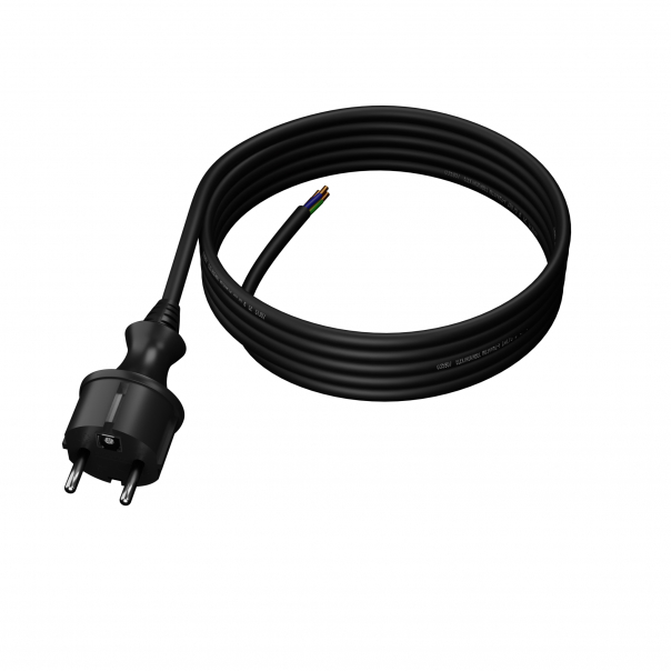 PP-40H/4M/3X1,5/H05RR/CZARNY Przewód przyłączeniowy narzędziowy, gumowy z wtyczką prostą IP44 3x1,5 H05RR (guma)  - PP-40H/4M/3X1,5/H05RR/CZARNY - PLASTROL