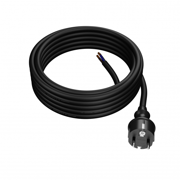 PP-40H/5M/3X2,5/H05RR/CZARNY Przewód przyłączeniowy narzędziowy, gumow z wtyczką prostą IP44 3x2,5 H05RR (guma)  - PP-40H/5M/3X2,5/H05RR/CZARNY - PLASTROL