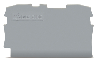ŚCIANKA KOŃCOWA/WEWNĘTRZNA GR. 0,7 MM, SZARA. - 2000-1291 - WAGO