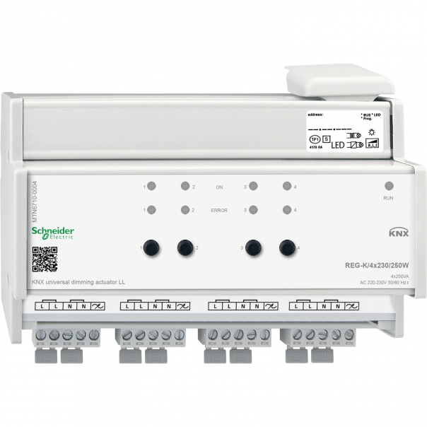 AKTOR ŚCIEMNNIAJĄCY UNIWESALNY +LED 4X230/250W KNX - MTN6710-0004 - SCHNEIDER ELECTRIC