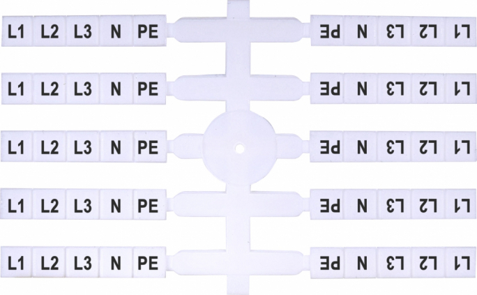 OZNACZNIK ELASTYCZNY (40 X 5SZT.) EO3 L1,L2,L3,N,PE - 003901816 - ETI
