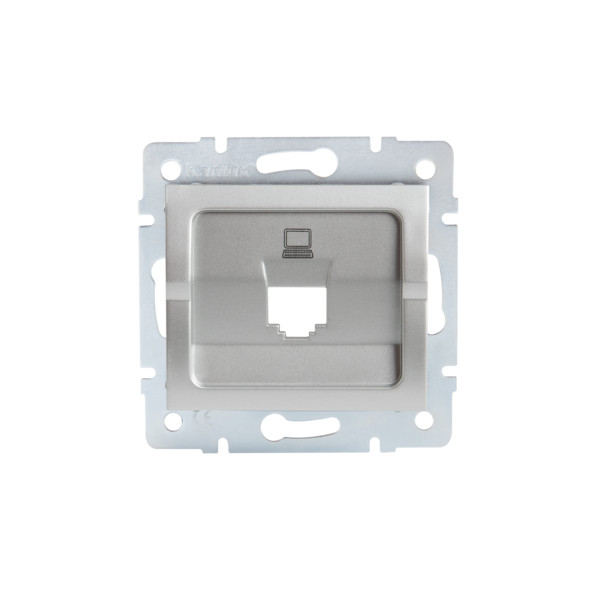 ADAPTER GNIAZDO KOMPUTEROWE POJEDYNCZE (RJ45 JACK) BEZ GNIAZDA SREBRNY LOGI. - 25928 - KANLUX