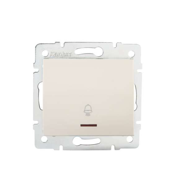 ŁĄCZNIK ZWIERNY "DZWONEK" Z LED KREMOWY LOGI. - 25135 - KANLUX