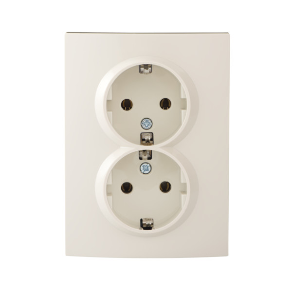 Gniazdo zasilające podwójne Schuko, kompletne LOGI 02-1270-103 kr   - 25154 - KANLUX
