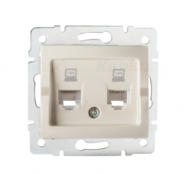 GNIAZDO KOMPUTEROWE PODWÓJNE NIEZALEŻNE, (2X RJ45 KAT. 6 JACK) LOGI. - 25170 - KANLUX