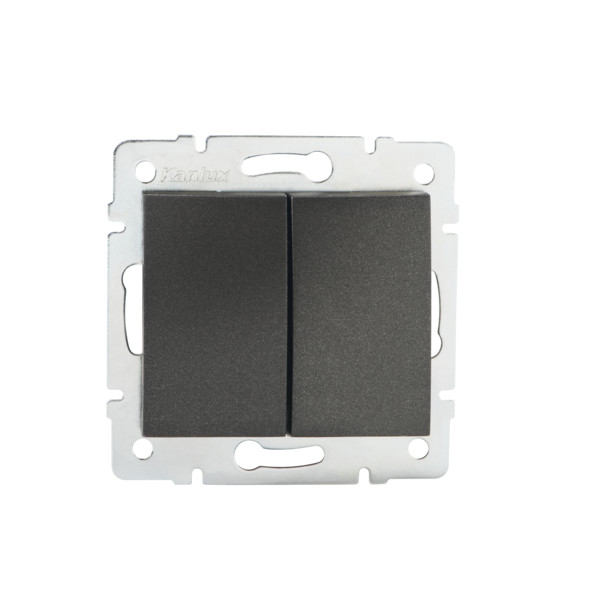 Łącznik dwugrupowy świecznikowy LOGI 02-1010-141 gr   - 25244 - KANLUX