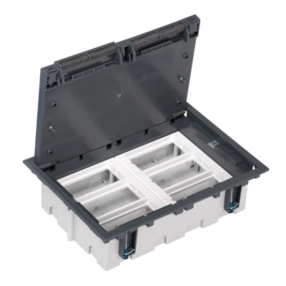 Puszka podłogowa S500 6-modułowa, 12x K45, gł. 93mm; szary - 52050106-035 - KONTAKT SIMON
