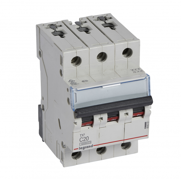 WYŁĄCZNIK NADPRĄDOWY C 20A 3-POLOWY CHARAKTERYSTYKA C SERII TX3 S 313 - 404223 - LEGRAND