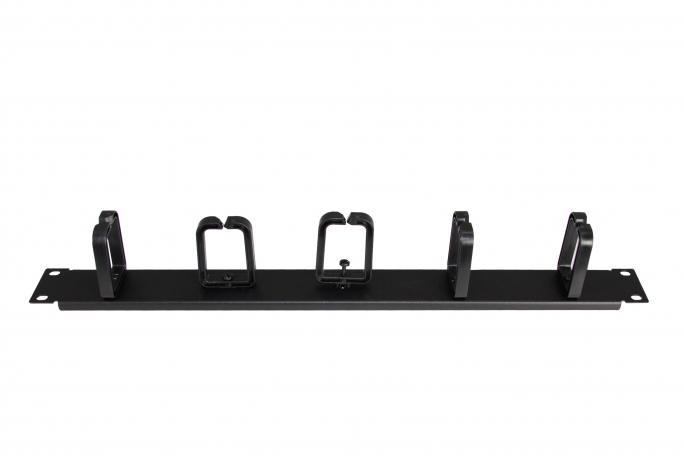 ORGANIZATOR KABLI 19 CALI 1U PIONOWY/POZIOMY + HACZYKI TWORZYWO CZARNY - 19-0038C - SABAJ