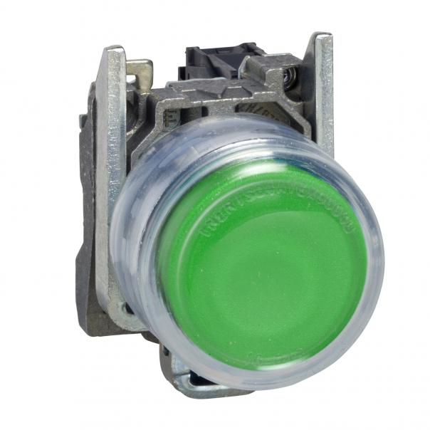 Przycisk okapturzony zielony samopowrotny bez oznaczenia metalowy - XB4BP381EX - SCHNEIDER ELECTRIC