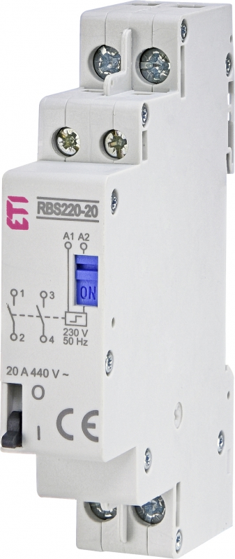 STYCZNIK BISTABILNY 20A 2-BIEGUNOWY, 1-MODUŁOWY RBS220-20-230V AC - 002464103 - ETI
