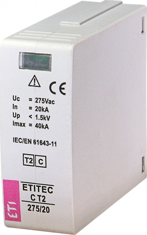 MODUŁ WYMIENNY OGRANICZNIKA PRZEPIĘĆ T2 (C) MOD. ETITEC C T2 275/20 - 002440414 - ETI