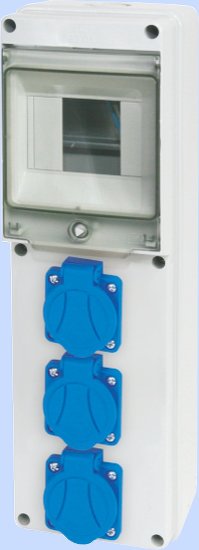 ROZDZIELNICA 4 MODUŁY IP54 3X16A 2P+Z 250V~ RSE-01 - 942060 - ELEKTROMET DZIERŻONIÓW