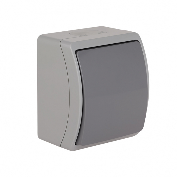 ŁĄCZNIK JEDNOBIEGUNOWY N/T IP44 POPIEL/GRAFIT VW 151-08 KOALA - 61.305 - ELEKTROPLAST OPATÓWEK