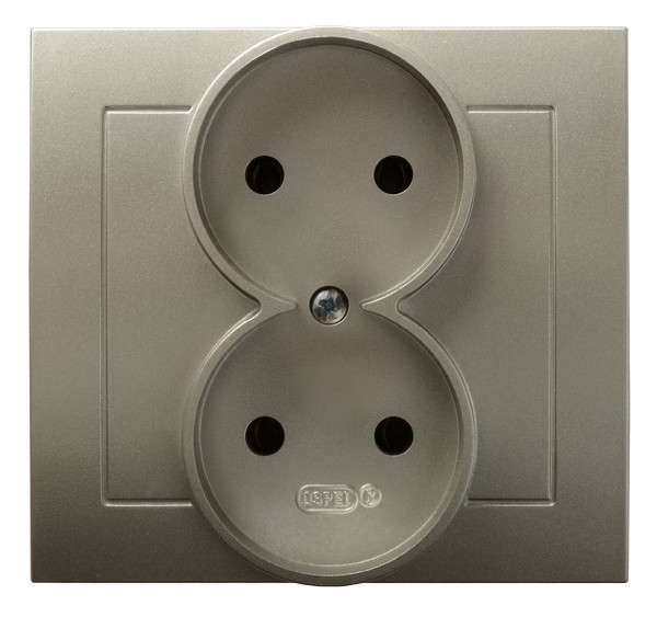 GNIAZDO PODWÓJNE SATYNA LIGHT KIER - GP-2W/45 - OSPEL