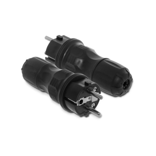 WTYCZKA PROSTA 16A 250V 2P+Z UNI-SCHUKO IP54 CZARNY - WT-54 CZARNO-CZARNY EXTREM - PLASTROL