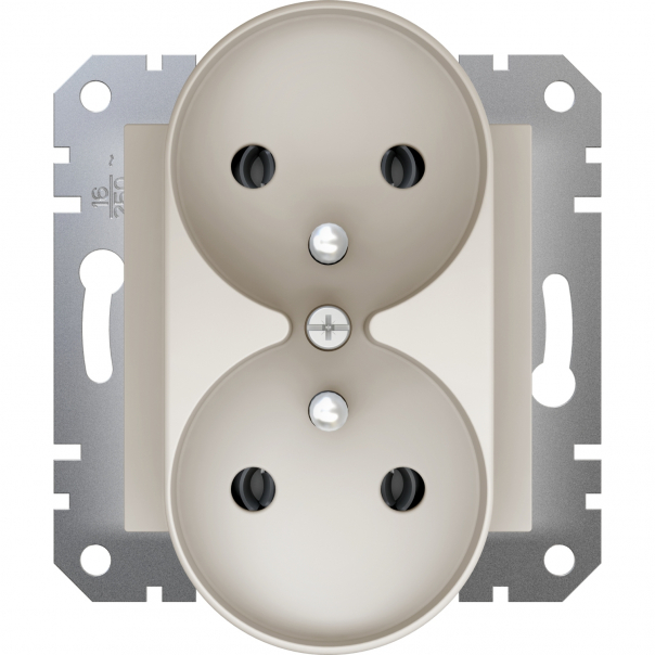 GNIAZDO PODWÓJNE+PE DO SYSTEMU RAMKOWEGO, KREM - EPH9810223 - SCHNEIDER ELECTRIC