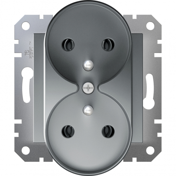GNIAZDO 2x2P+PE do systemu ramkowego, stal - EPH9810262 - SCHNEIDER ELECTRIC