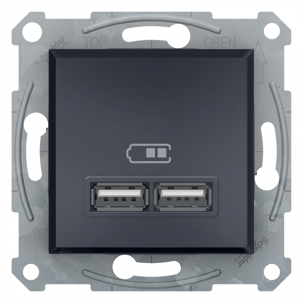 GNIAZDO ŁADOWARKI USB 2.1A BEZ RAMKI, ANTRACYT - EPH2700271 - SCHNEIDER ELECTRIC