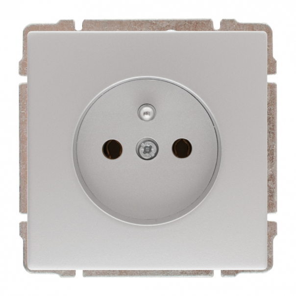 GNIAZDO POJEDYNCZE Z UZIEMIENIEM BEZ RAMKI 16A, 250V, ALUMINIUM KOS 66 - 664034 - KOS