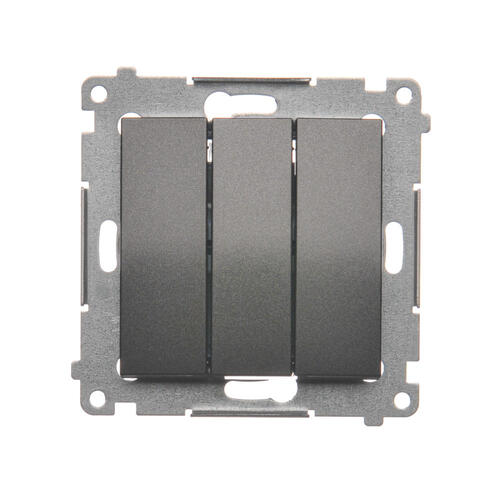 Przycisk  potrójny (moduł) 10AX, 250V~, szybkozłącza; antracyt - DP31.01/48 - KONTAKT SIMON