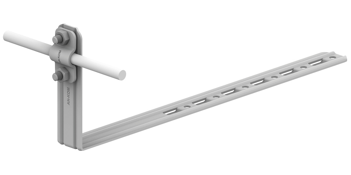 Uchwyt dach.regul.pros.Z-śruba L=42cm,H=10cm /OG/ - E194608 - AN-KOM Sp. z o.o.