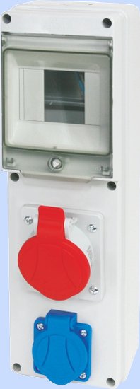 ROZDZIELNICA 4 MODUŁY IP54 1X16A 3P+N+Z 400V~ 1X16A 2P+Z 250V~ RSE-01 - 942061 - ELEKTROMET DZIERŻONIÓW