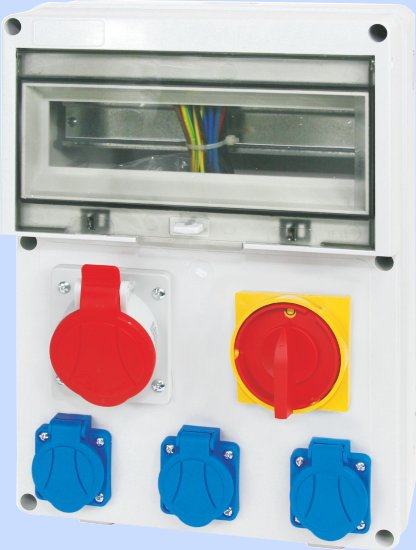 ROZDZIELNICA Z ROZŁĄCZNIKIEM IP54 WŁĄCZ-WYŁĄCZ 40A 12 MOD 1X16A 3P+N+Z 400V~ 3X16A 2P+Z 250V~ RSE-04 - 942092 - ELEKTROMET DZIERŻONIÓW