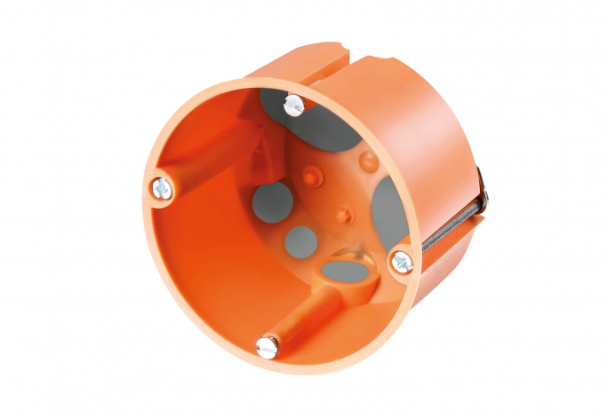 PUSZKA DO PUSTYCH ŚCIAN 60 MM, Z MEMBRANAMI PRZEBICIOWYMI PŁYTKA, POMARAŃCZOWA. - 83191088 - SIMET
